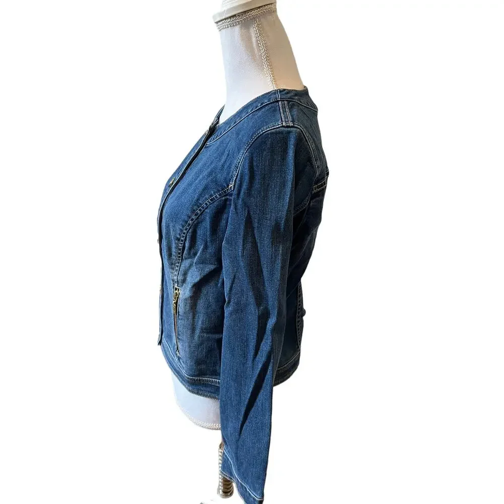 Chicos Stretch Denim Jean Jacket S